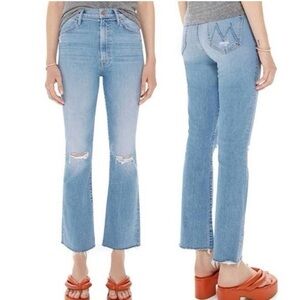 MOTHER The Hustler Ankle Fray Jeans In Thrilling Shots